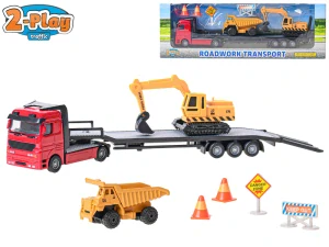 Mikro Trading 2-Play Traffic nakladač kov 25cm se stavebním autem volný chod v krabičce