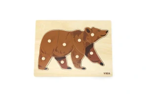 Viga Dřevěná montessori vkládačka - medvěd