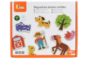 Viga Dřevěné magnety 20 ks - domácí zvířátka