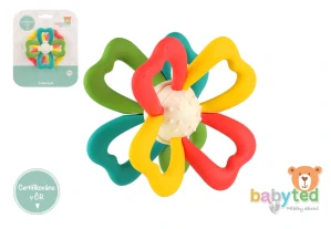Teddies Točáček kytka babyted silikon/plast 9,5x5cm na kartě 0m+
