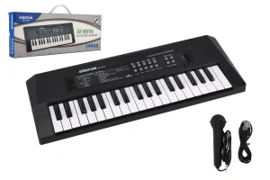 Teddies Pianko/Varhany/Klávesy 37 kláves plast 40cm napájení na USB + mikrofon v krabici 41,5x16x4,5cm