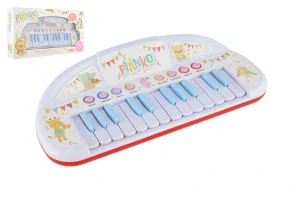 Teddies Piánko zvířátka plast 35cm pro nejmenší na baterie se zvukem v krabici 43x24x9cm