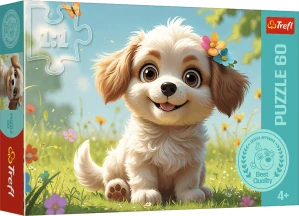 Trefl Puzzle Být štěňátkem 33x22cm 60 dílků v krabičce 21x14x4cm