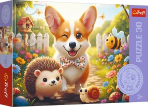 Trefl Puzzle Den s Corgi 27x20cm 30 dílků v krabičce 21x14x4cm