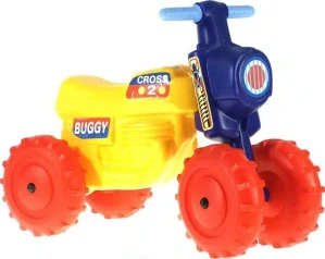 Odrážedlo CROSS 2 žluté plast výška sedadla 28cm nosnost do 25kg od 18 měsíců