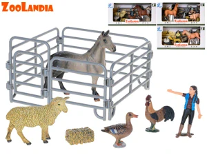 Zoolandia zvířátka farma s doplňky 4druhy v krabičce