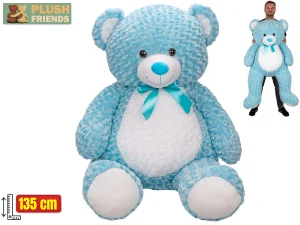 Plush Friends medvěd plyšový 135cm modrý s mašlí 0m+