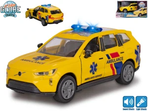 Kids Globe Traffic Volvo EX90 ambulance NL 14cm kov zpětný chod na baterie světlo, zvuk v krabičce