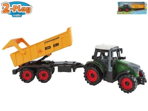 2-Play Traffic traktor s vlečkou 35cm na setrvačník v krabičce