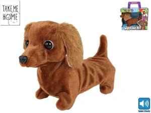 Mikro Trading Take Me Home jezevčík plyšový 19cm na baterie se zvukem v krabičce