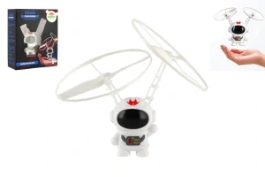 Teddies Galaxík kosmonaut s vrtulemi reagující na pohyb ruky s USB kabelem bílý v krabici 13x15,5cm