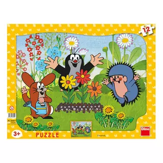 Dino Puzzle deskové tvary Krtek zahradník 36x28cm 12 dílků