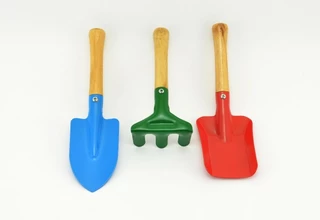 Zahradní nářadí dřevo/kov 3 ks na kartě