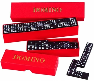 Detoa Domino společenská hra dřevo 55 ks v krabičce 23,5 x 3,5 x 5 cm