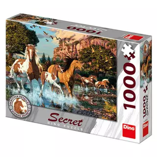 Dino Puzzle Koně 15 skrytých detailů 1000 dílků 66 x 47 cm