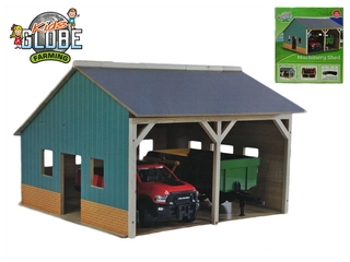 Kids Globe 610338 Garáž dřevěná pro traktory 55x53x38cm 1:16