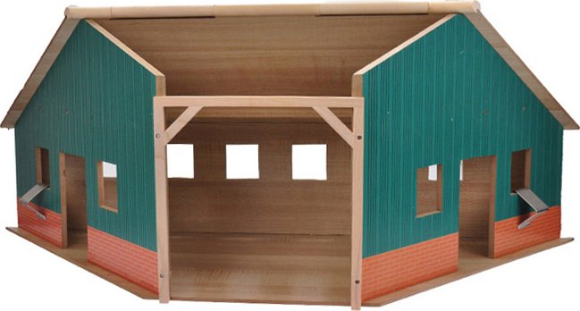 Kids Globe 610339 Garáž/farma dřevěná 38 x 100 x 38 cm 1:16