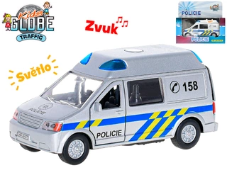 Mikro Trading Auto policie 13 cm kov zpětný chod na baterie se světlem a zvukem