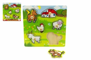 Teddies Vkládačka Moje první zvířátka 6 ks 22,5 x 22,5 x 2,5 cm