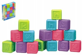Teddies Abecední kostky plast 16 ks v krabici 21 x 24 x 6 cm