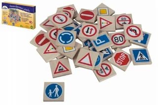 Detoa Pexeso dopravní značky dřevo 36 ks 4 x 4 x 0,6 cm v krabici