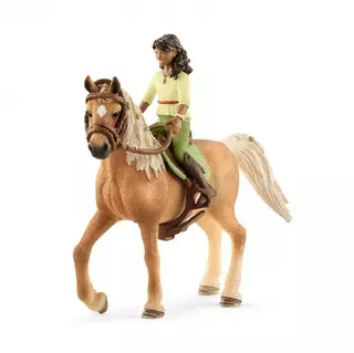 Schleich 42414 Černovláska Sarah na arabské klisně - plně pohyblivá