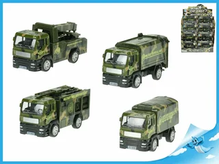 Mikro Trading Nákladní vozidlo vojenské kov 12 cm 1:55 zpětný chod 4 druhy
