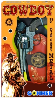 Gonher Kovbojská sada - revolver + šerifská hvězda kovový 12 ran