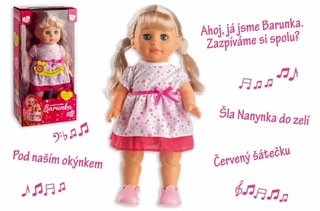 Panenka Barunka chodící a zpívající plast 42cm na baterie se zvukem v krabici 21x44x11 cm