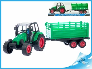Traktor s vlečkou 40cm na setrvačník v krabičce