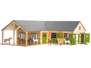Kids Globe 610211 Stáj pro koně dřevěná 68x77x27 cm