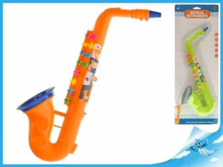 Saxofon 37 cm 2 barvy na kartě