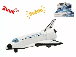 Vesmírná raketa kov 15 cm 1:400 zpětný chod na baterie se světlem a zvukem