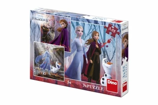 Dino Puzzle 3v1 Ledové království II/Frozen II 3x55 dílků