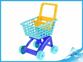 Mikro Trading Nákupní vozík 40 x 33 x 58 cm modrý v síťce