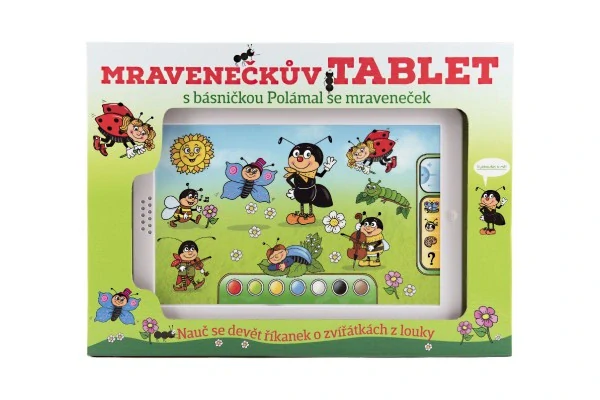 Teddies Mravenečkův tablet plast 30x20x2cm na baterie se zvukem v krabici 38x28x4,5 cm
