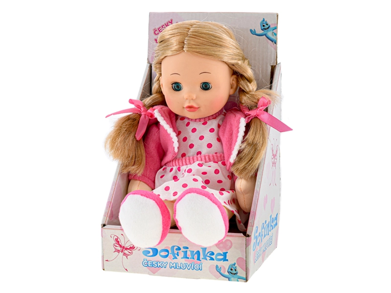 Mikro Trading Panenka Sofinka 31 cm mrkací měkké tělo na baterie česky mluvící - Blondýnka