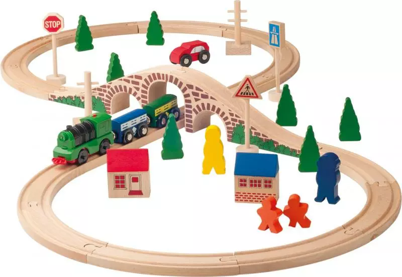 Woody vláčkodráha Osmička s elektrickou mašinkou 40 dílů