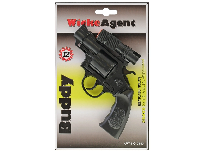 Kapslovka Buddy s tlumičem 23 cm "12" na kartě