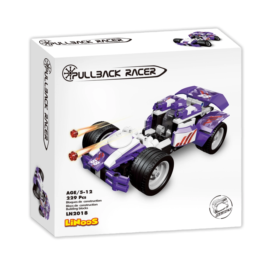 LiNooS stavebnice 229ks auto sportovní na zpětný chod v krabičce