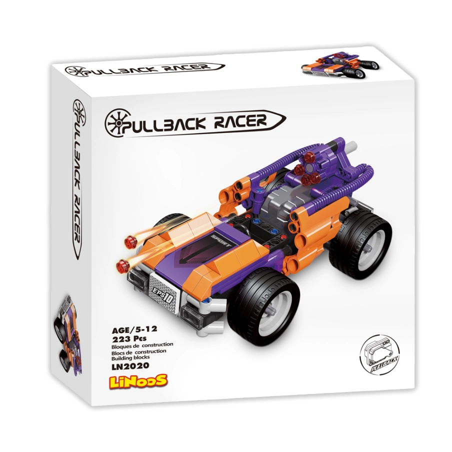 LiNooS stavebnice 223ks auto sportovní na zpětný chod v krabičce