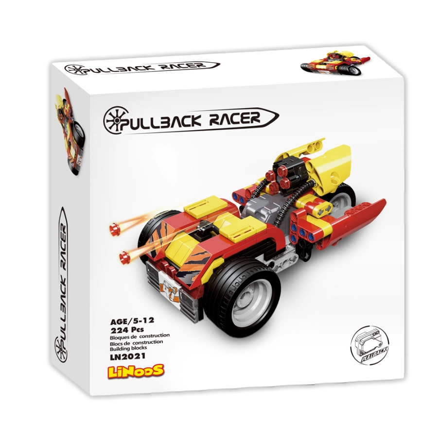 LiNooS stavebnice 224ks auto sportovní na zpětný chod v krabičce