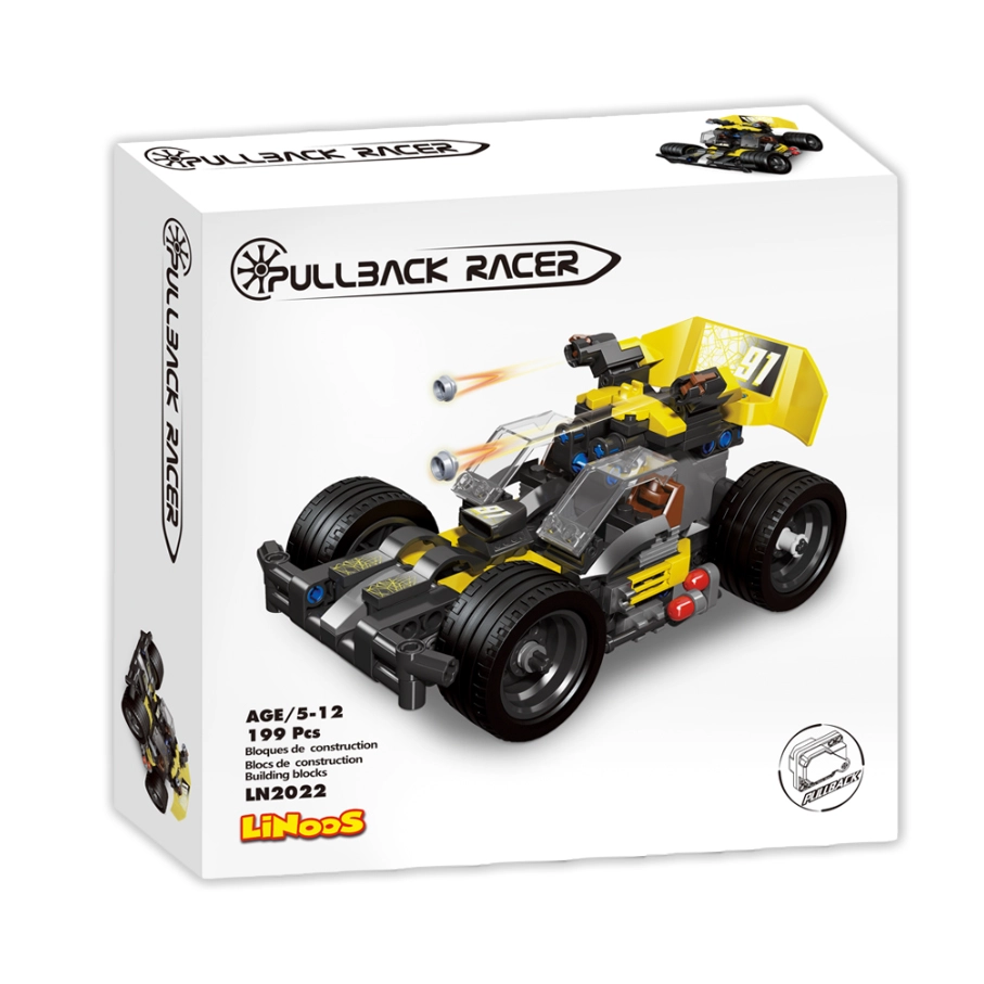 LiNooS stavebnice 199ks auto sportovní na zpětný chod v krabičce