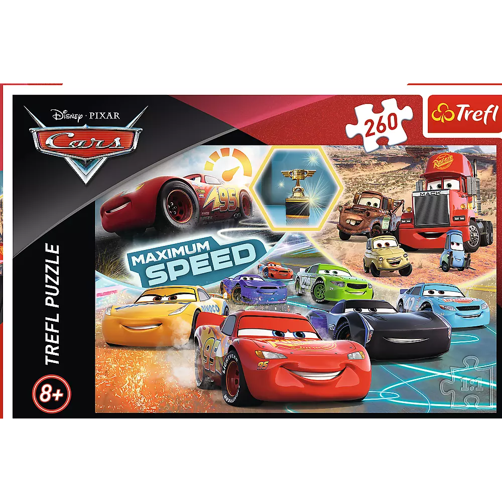 Trefl Puzzle Cars 3 koláž 260 dílků 60x40cm v krabici 40x27x4cm