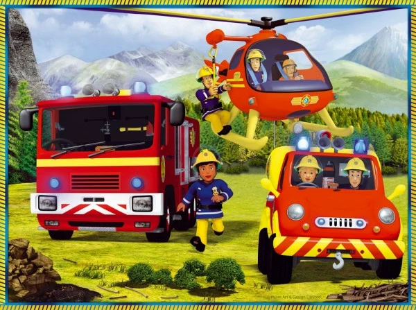 Trefl  Puzzle 2v1 + pexeso Požárník Sam 27,5x20,5cm v krabici 28x28x6cm