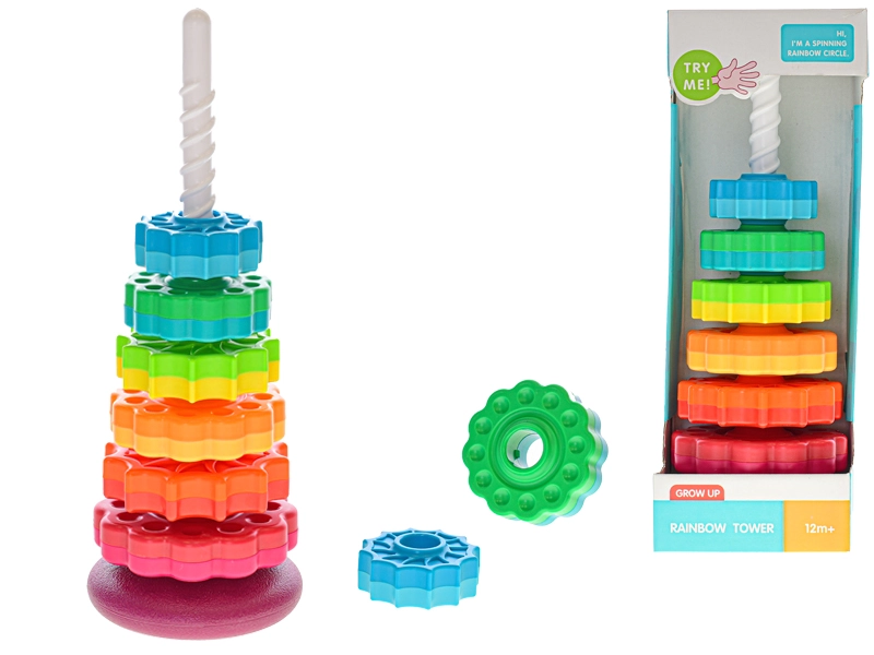 Mikro Trading Pyramida duhová 41cm 6kroužků