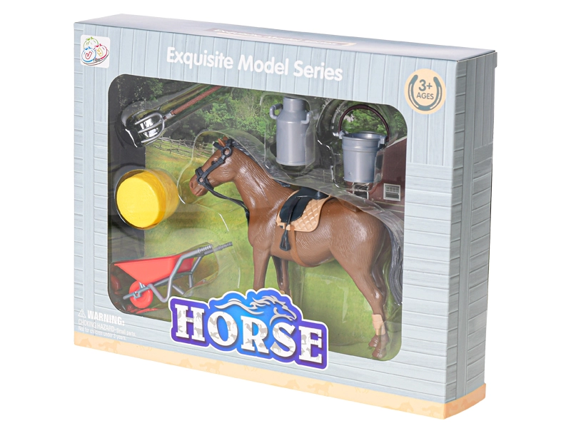 Kůň 16cm s doplňky 2barvy v krabičce