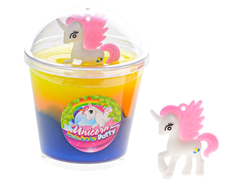 Mikro Trading Hmota duhová v kelímku 9,5x7,5cm s jednorožcem