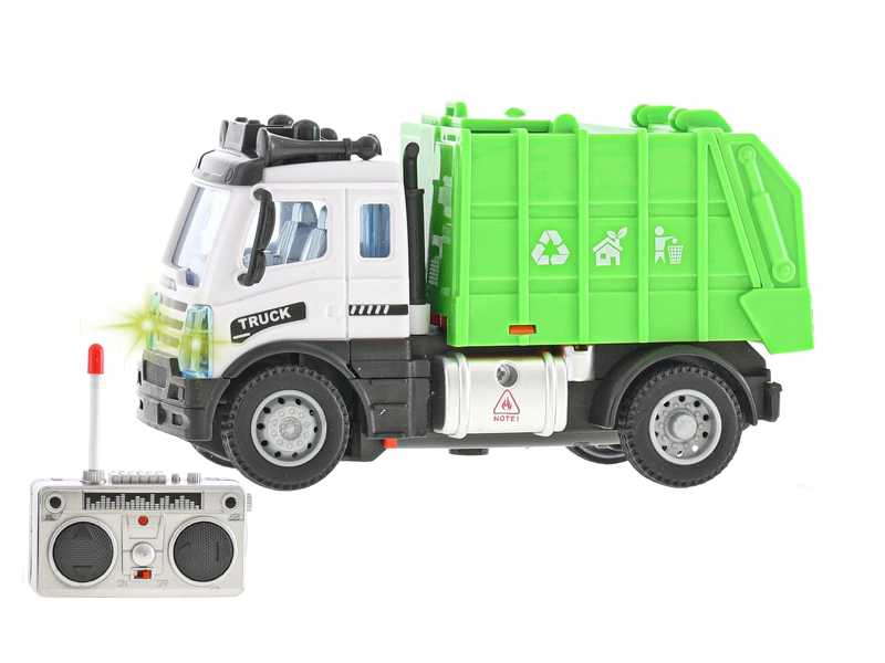 R/C auto popelářské 13cm 1:64 plná funkce na baterie se světlem 27MHz v krabičce