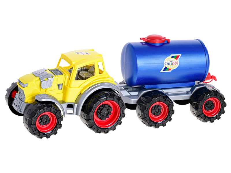 Traktor 50cm s cisternou na mléko 4barvy v síťce